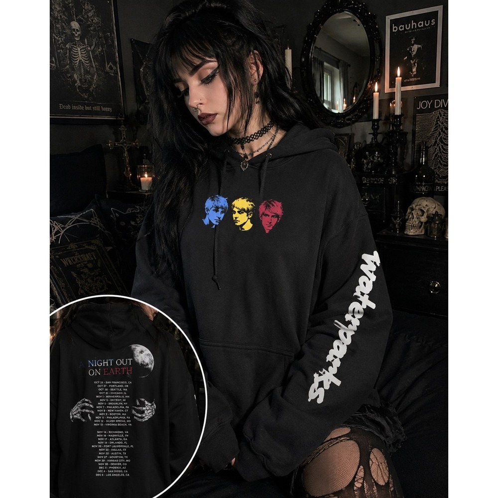 Waterparks A Night Out On Earth Tour Hoodie Black Medium Band Merch 2019